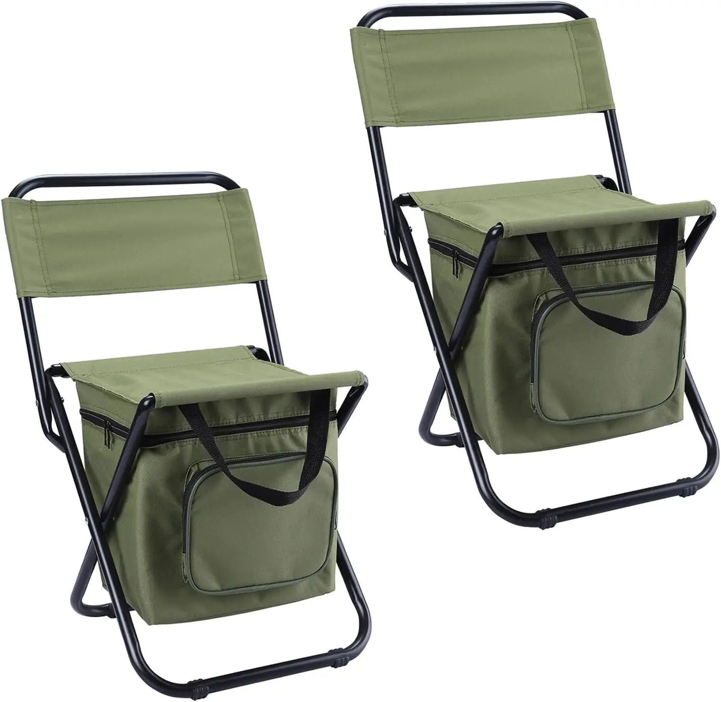 Camping Table Folding Picnic Table with 4 Cup Holders+4 Piece Fishing Chair with Cooler Bag Compact Fishing Stool