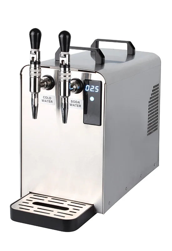 Myteck commercial chilled bavarage dispenser with compressor bar use. Water Soda Maker Sparkling Carbonating CO2 Single Faucet